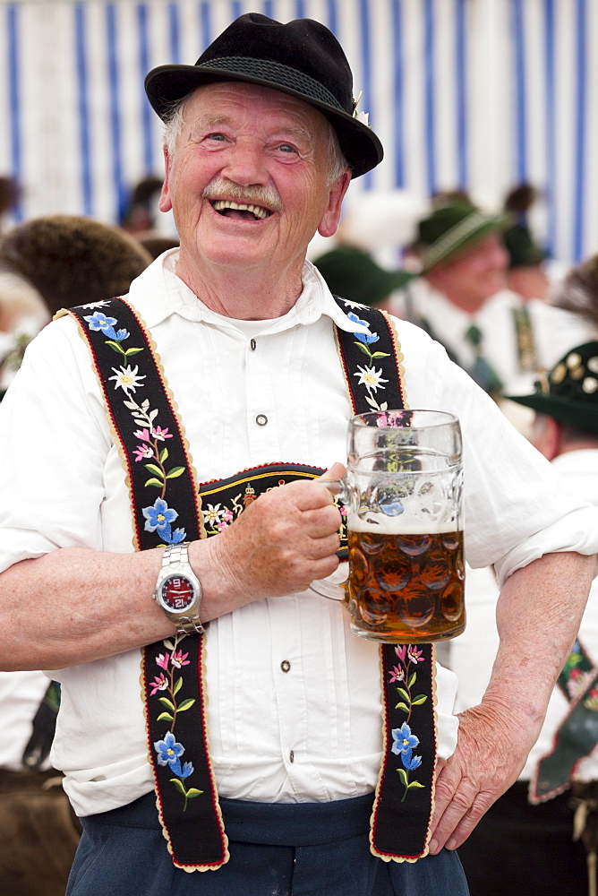 Villager at beer festival in the village of Klais in Bavaria, Germany, Europe