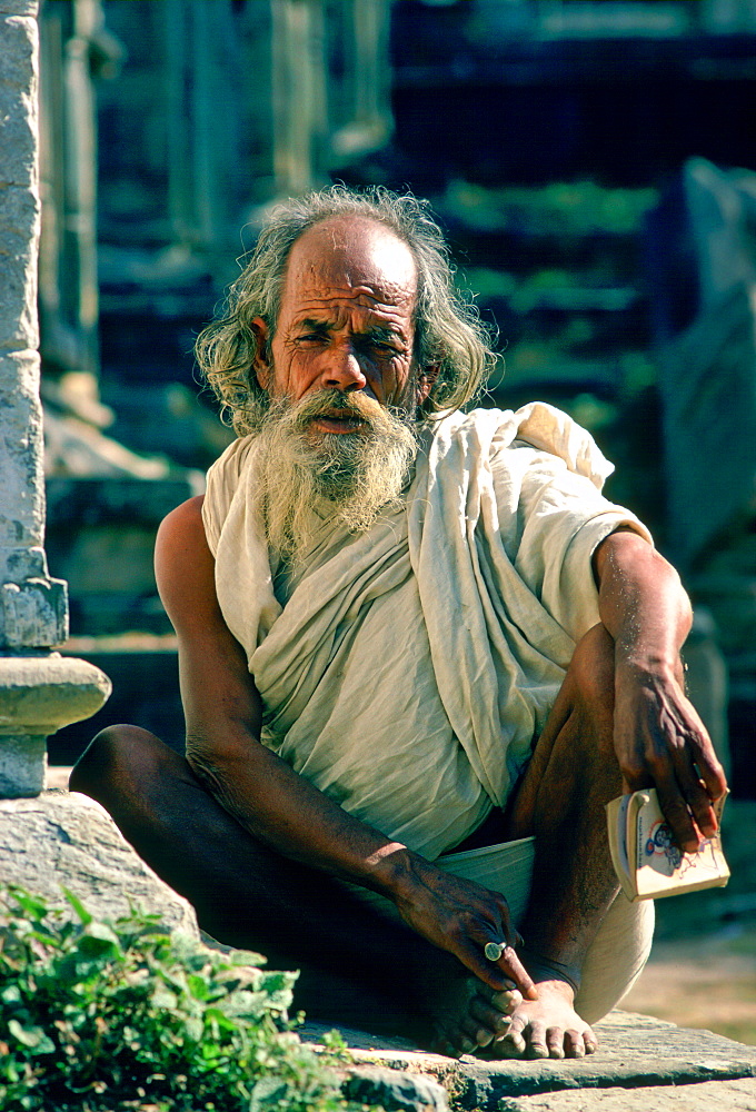 Holy man at Hindu Temple at Pashupatinath, Nepal.