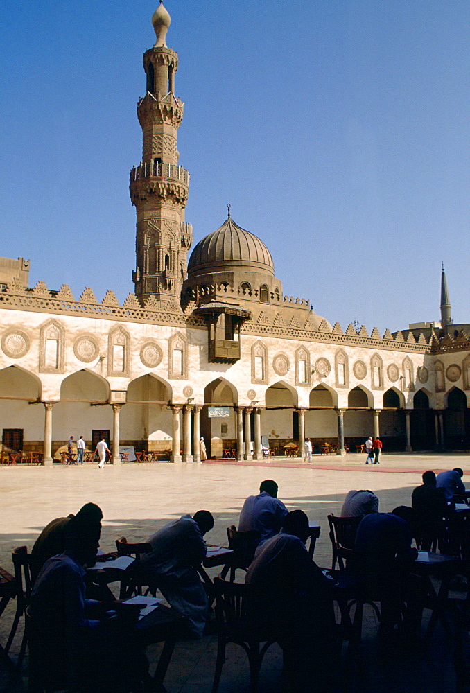 Students working within the Alcazhar Mosque in Cairo, Egypt