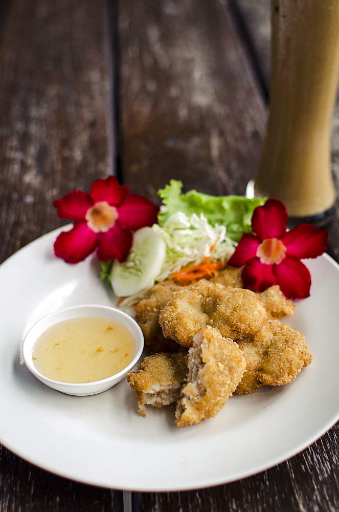 Thai fish cakes, Amphawa, Thailand, Southeast Asia, Asia 