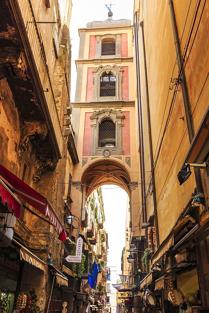 Via San Gregorio Armeno, famous for presepi (Christmas cribs), City of Naples Historic Centre, UNESCO World Heritage Site, Campania, Italy, Europe