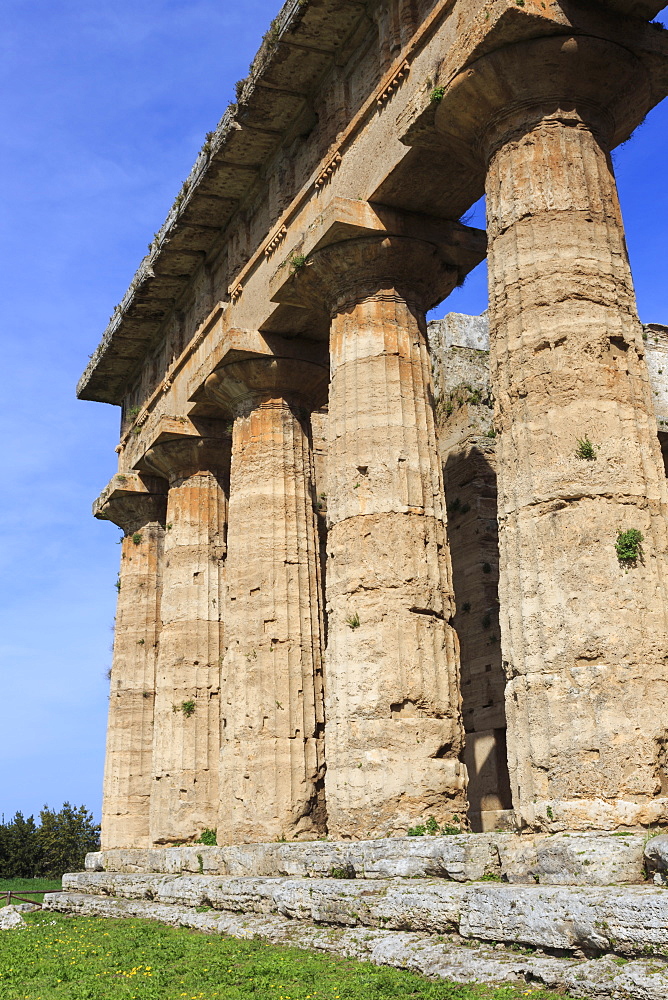 Temple of Neptune, 450 BC, largest and best preserved Greek temple at Paestum, UNESCO World Heritage Site, Campania, Italy, Europe