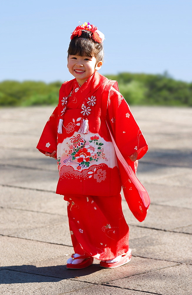 Japanese Girl Dressed for SchichiGoSan Ceremony