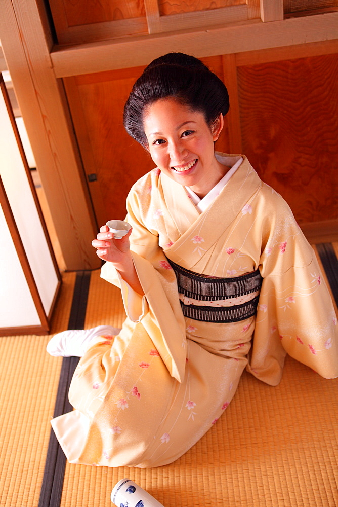 Japanese Lady in Traditional Kimono