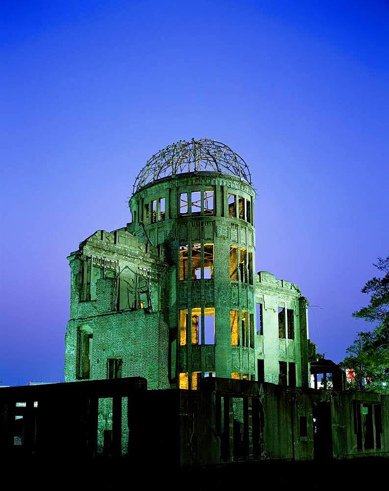 Evening View of Hiroshima Peace Memorial, Atomic Bomb Dome, A-Bomb Dome