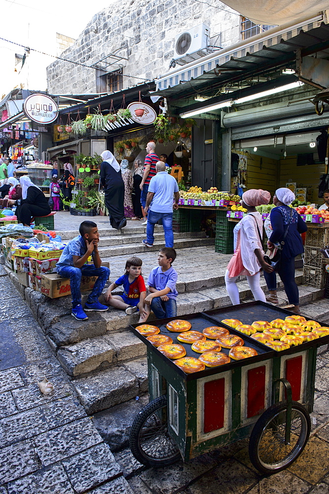 The Muslim quarter in the old town of Jerusalem, Israel