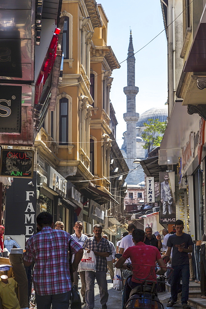 Crowds in the streets of Istanbul, Turkey