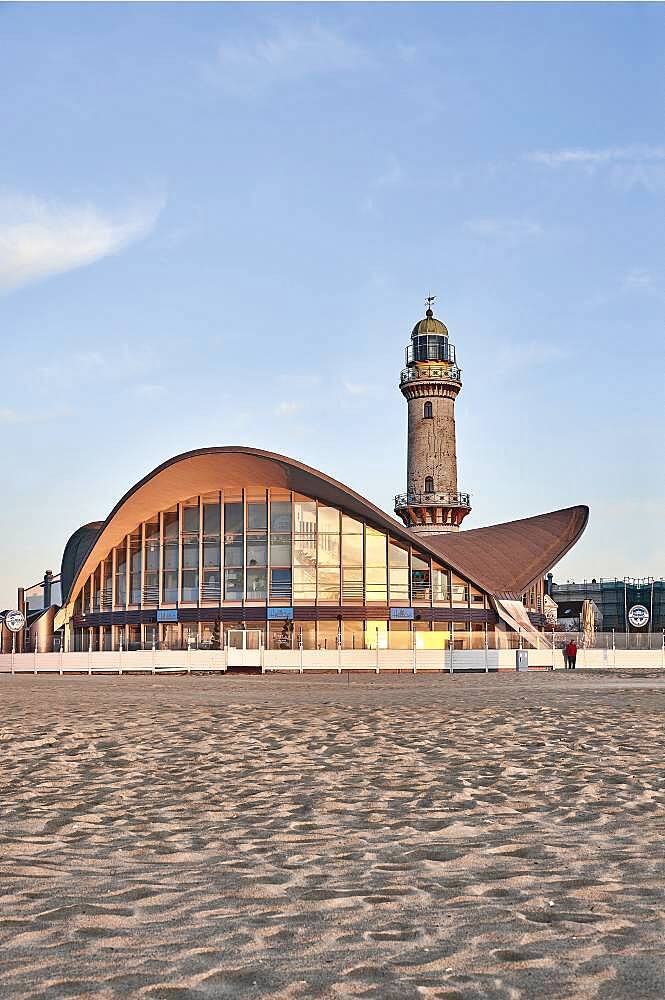 The 'Teapot' and the old lighthouse, sightseeing attractions in Warnemünde, Rostock, Germany