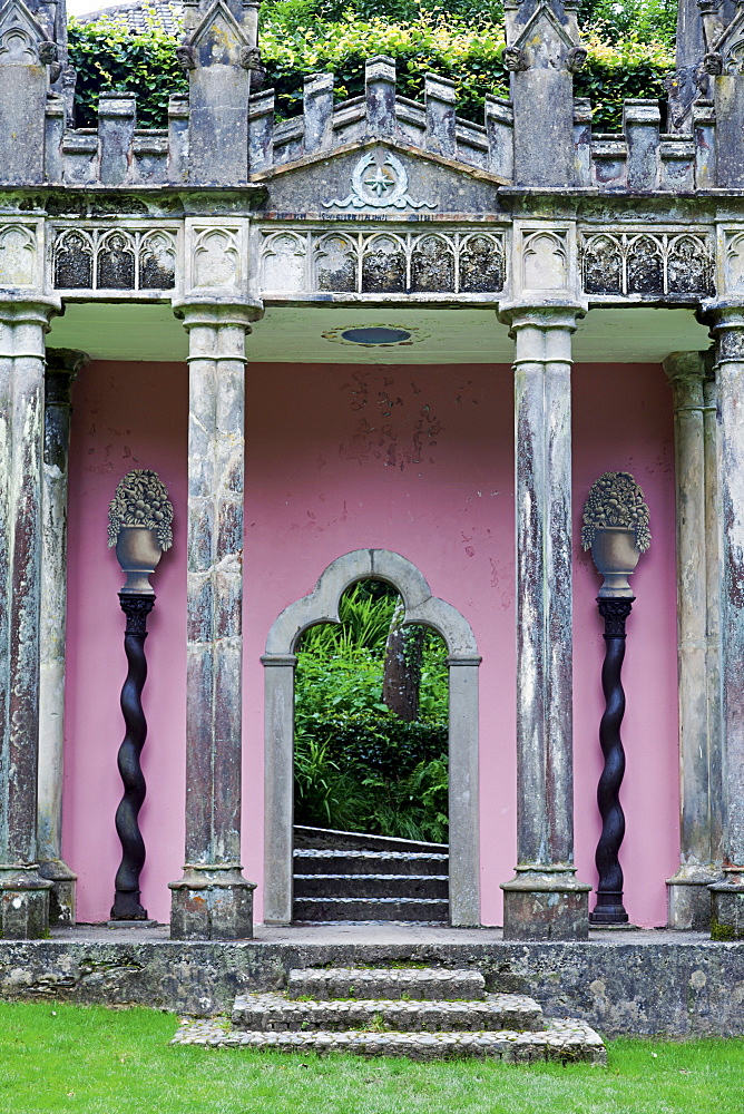 The Gothic Pavilion at Portmeirion village in Gwynedd, Wales, UK