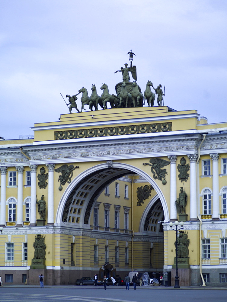 Arch entrance of General Staff building in St. Petersburg, Russia