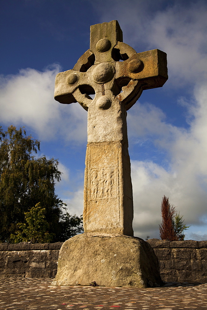 Low angle view of Celtic Cross, Ireland, UK