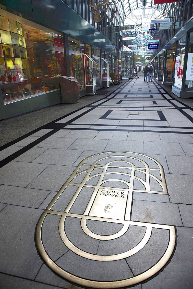 Shops in arcade at Calw, Stuttgart, Germany