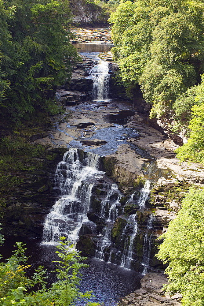 The Clyde River Falls near New Lanark, Lanarkshire, Scotland, United Kingdom, Europe