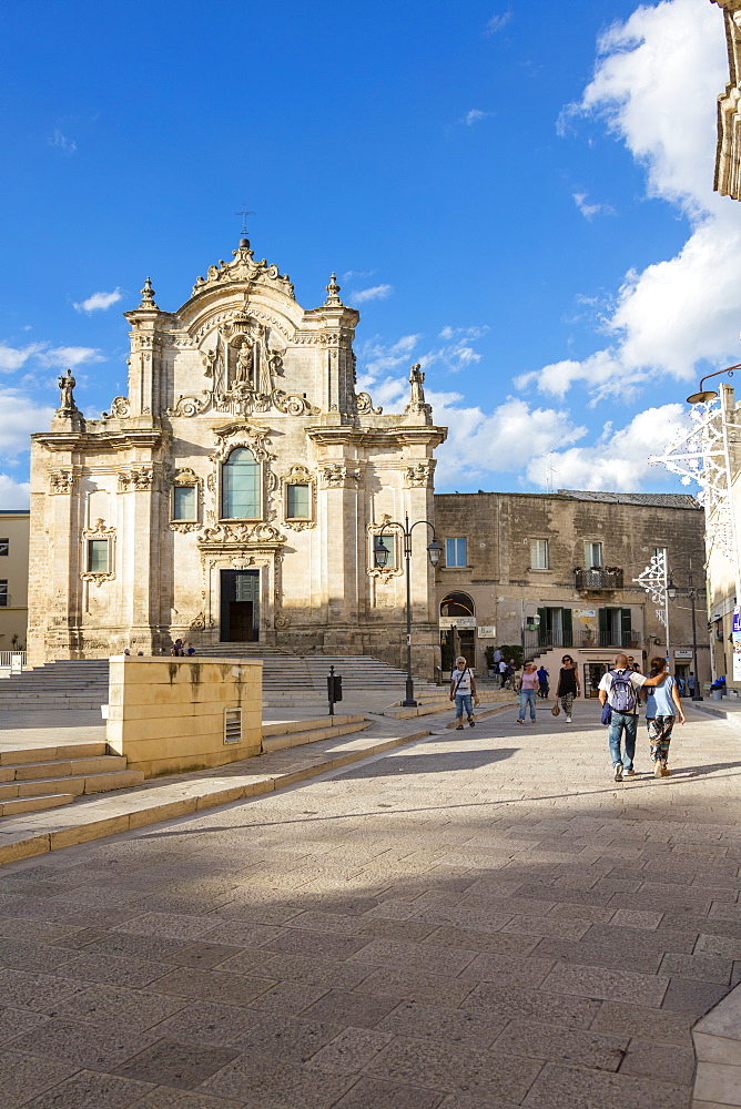 The ancient Church San Francesco D'Assisi in the historical center of the old town, Matera, Basilicata, Italy, Europe