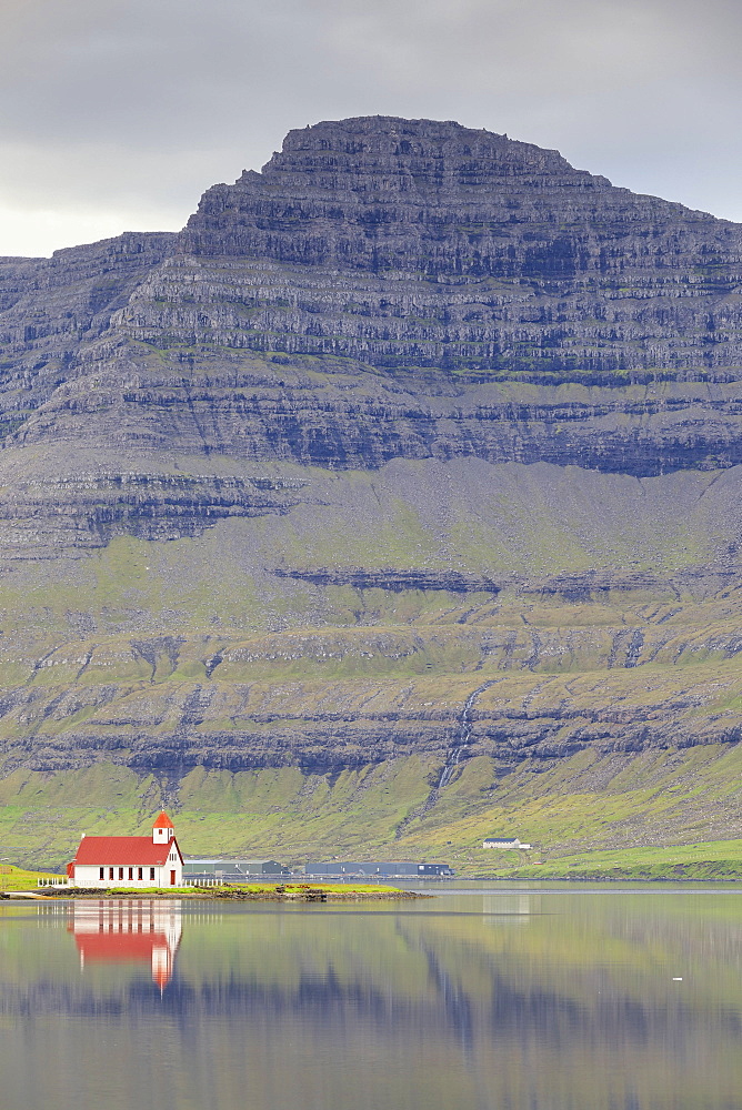 Church in Hvannasund, Vidoy Island, Faroe Islands, Denmark, Europe