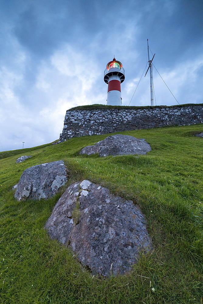 Lighthouse at Skansin fortress, Torshavn, Streymoy Island, Faroe Islands, Denmark, Europe