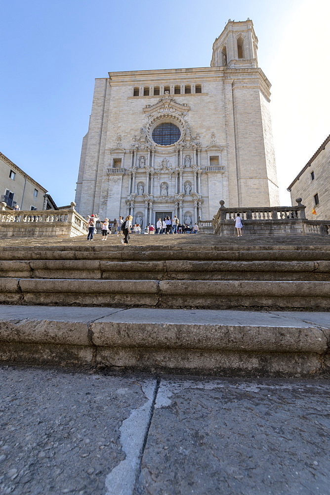 Girona's Cathedral, Girona, Catalonia, Spain, Europe