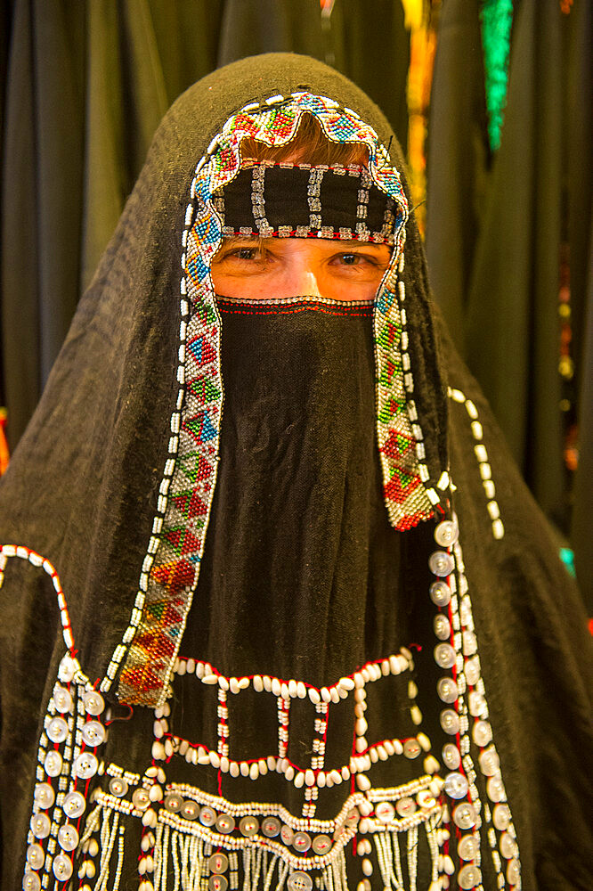 Woman with traditional Hijab, Tabuk, Saudi Arabia, Middle East