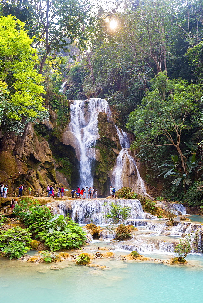 Kuang Si waterfalls, Luang Prabang, Laos, Indochina, Southeast Asia, Asia