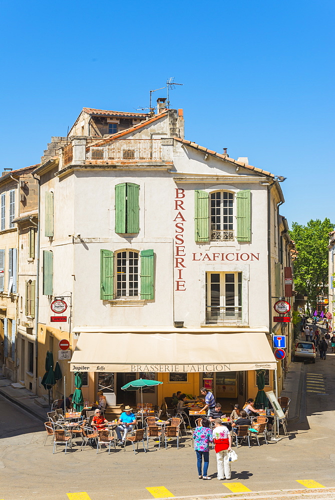 Cafe in Arles, Bouches du Rhone, Provence, Provence-Alpes-Cote d'Azur, France, Europe