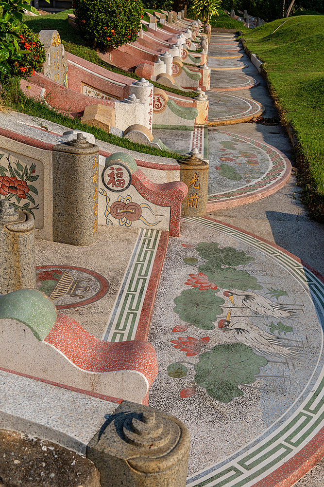 Tombstones at Chinese cemetery, Chiang Mai ,Thailand, Southeast Asia, Asia