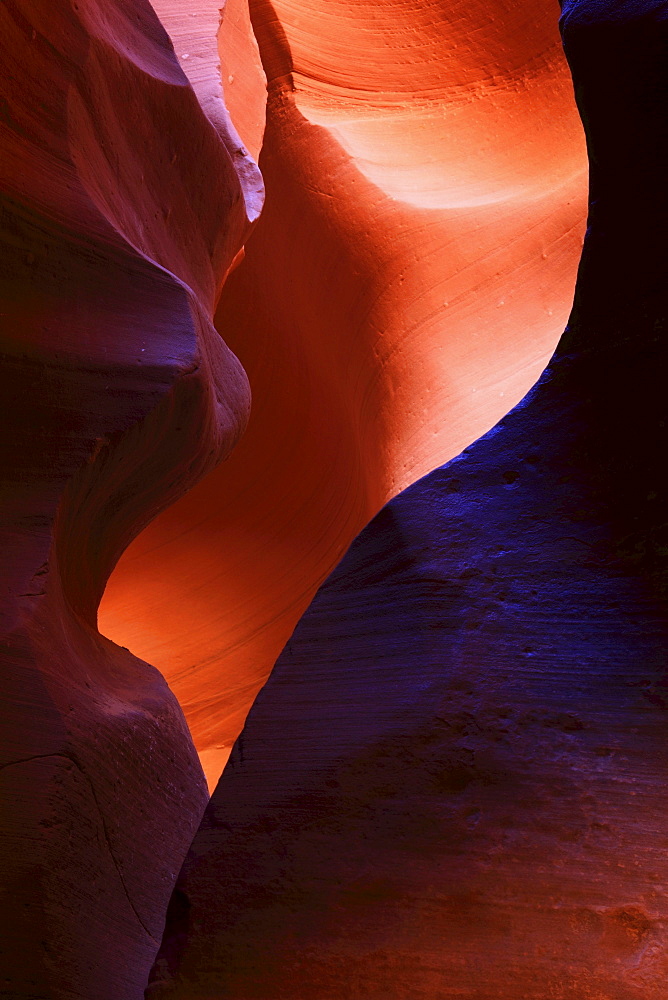 Antelope canyon, sandstone slot canyon formed by wind and water, lower antelope canyon, page, arizona, usa