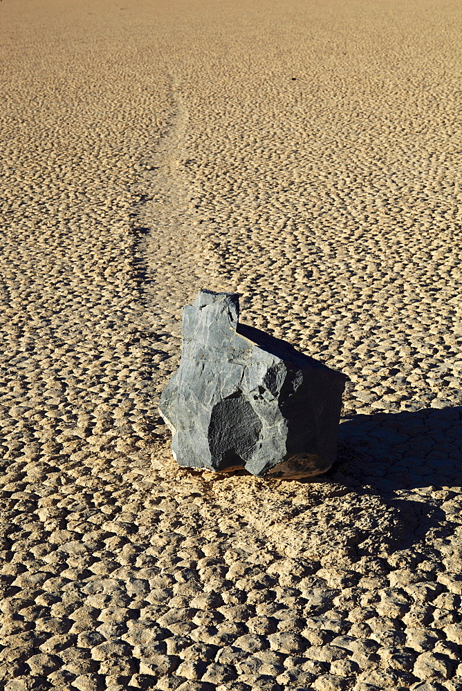 Sliding rock, race track, desert area, death valley national park, california, usa