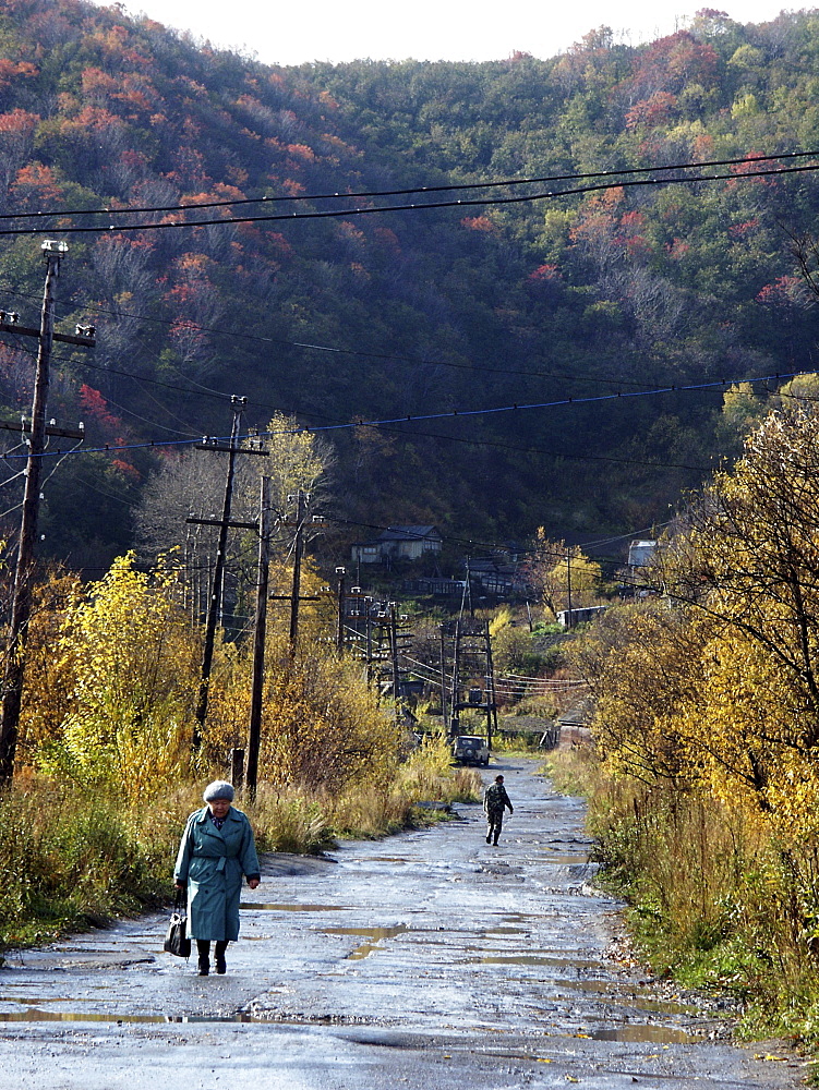 Russia - alexandrovsk, run down urban landscape, sakhalin island, russian far east