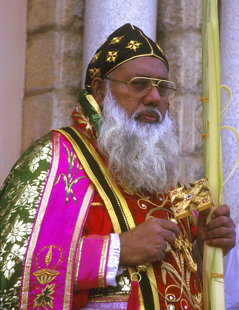 India - religion - christian mar baselios on palm sunday. Trivandrum, kerala