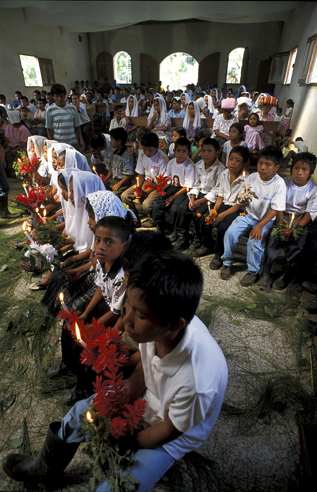 Guatemala cahaba catholic church, first communion, peten