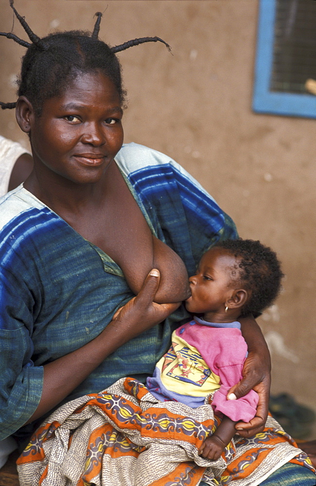 Ghana woman feeding bongo, bolgatanga