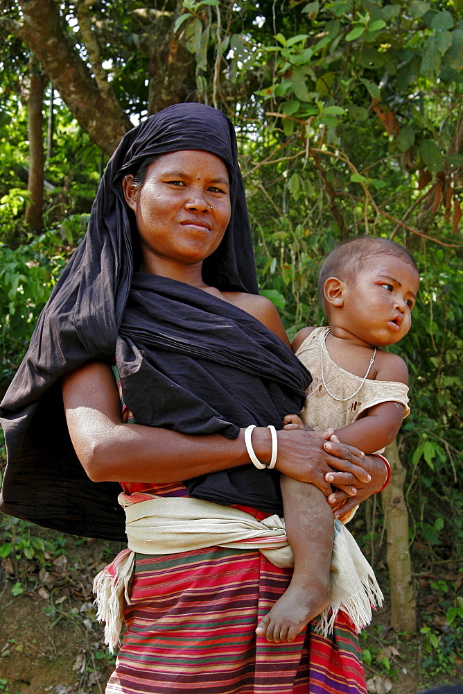 Bangladesh mother and child, koch tribal minority, nalitabari, mymensingh region