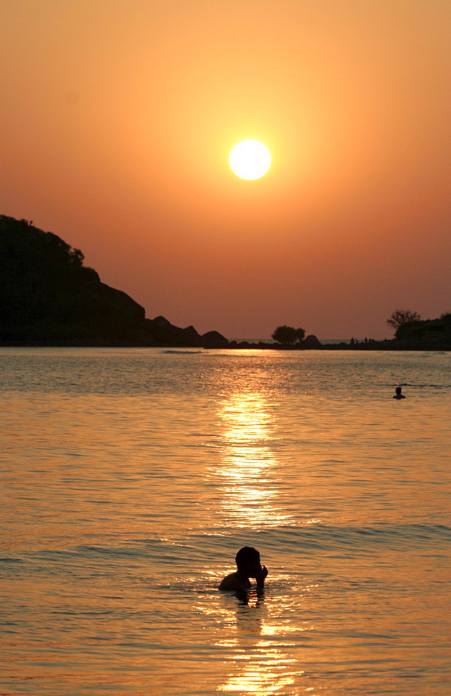 India sunset at palolem, goa.