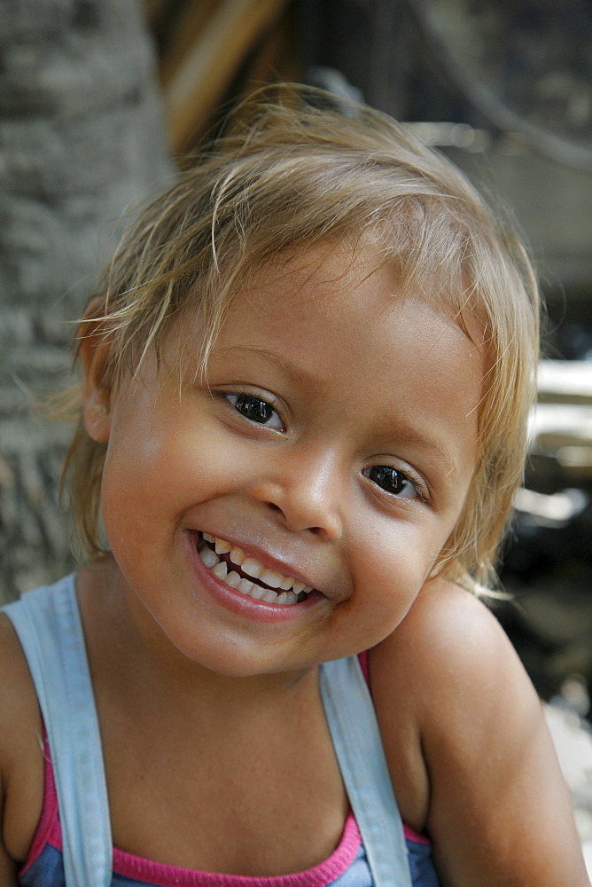 Honduras girl smilling. slum barrio of chamelecon, pedro sula