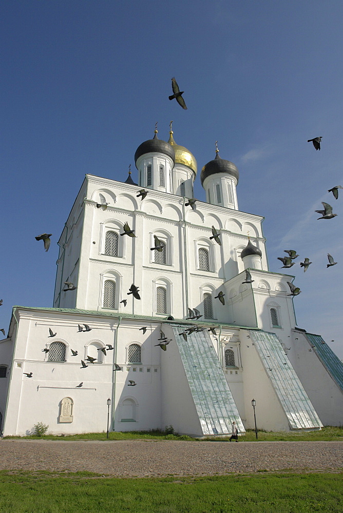 Russia trinity cathedral, constructed in 1699, which stands inside kremlin at pskov