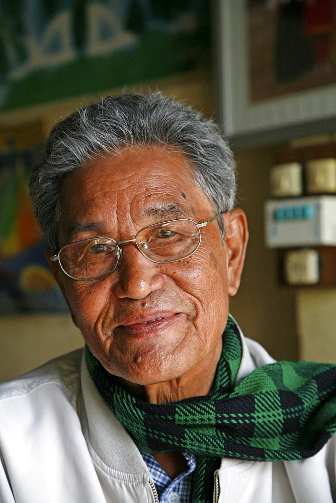 Myanmar a kachin tribal elder chief, myitkyina, a largely kachin community in north burma near chinese border 