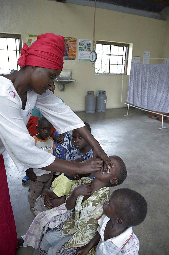 Tanzania immunising children at kowak hospital