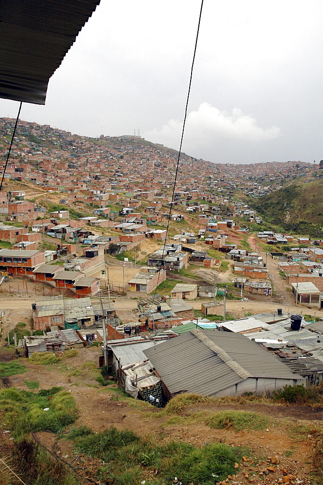 Colombia sprawling slum development at altos de cazuca, bogota