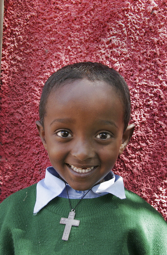 Ethiopia child at day care pre-school run by good shepherd sisters for needy children, addis ababa