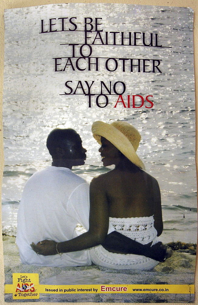 Kenya anti aids, faithfullness poster, in a clinic in mombasa