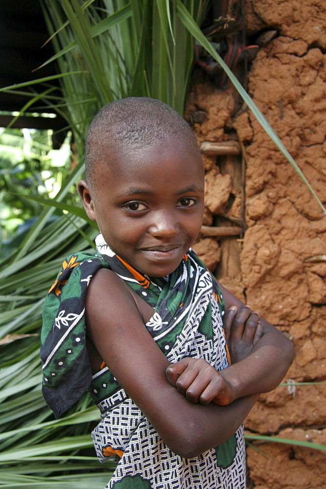 Tanzanian girl of mvango village, same, in the north-east near kilimanjaro