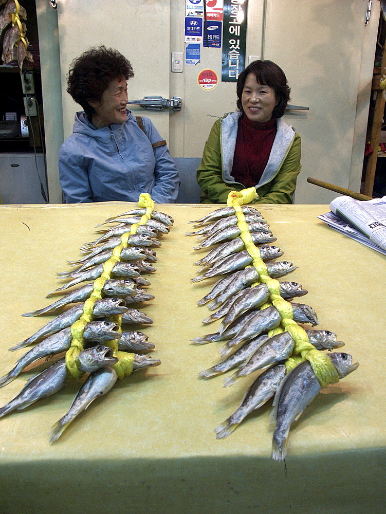 Korea - dried fish on sale at karakan wholesale food market, seoul