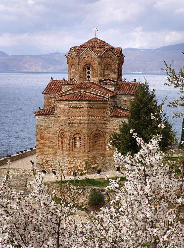 Macedonia (the former yugoslav republic of macedonia, fyrm) church of saint jovan kaneo. The town of ohrid on the shore of lake ohrid