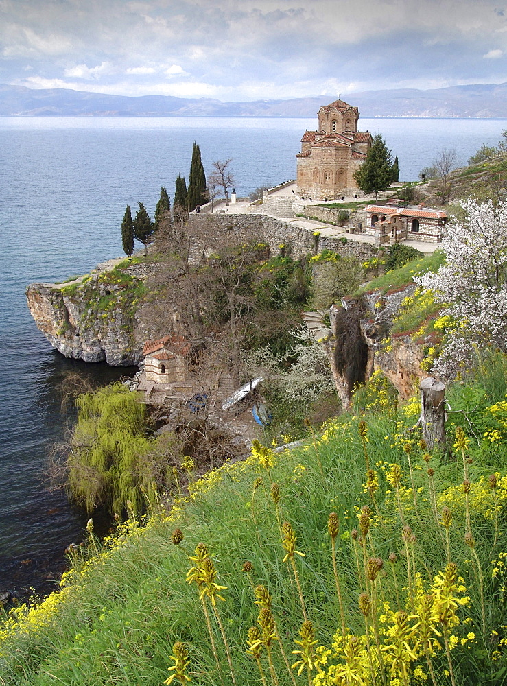 Macedonia (the former yugoslav republic of macedonia, fyrm) church of saint jovan kaneo. The town of ohrid on the shore of lake ohrid