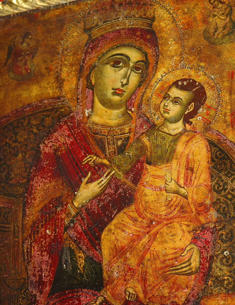 Macedonia (the former yugoslav republic of macedonia, fyrm) frescoes in the orthodox church of the monastery of saint naum. Lake ohrid