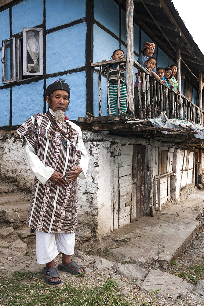 Naphe Lepcha, 70, is a Bhom Thing (a dhami who channelize nature), Sikkim, India, Asia