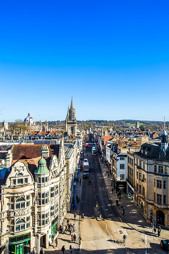 View of Oxford from Carfax Tower, Oxford, Oxfordshire, England, United Kingdom, Europe