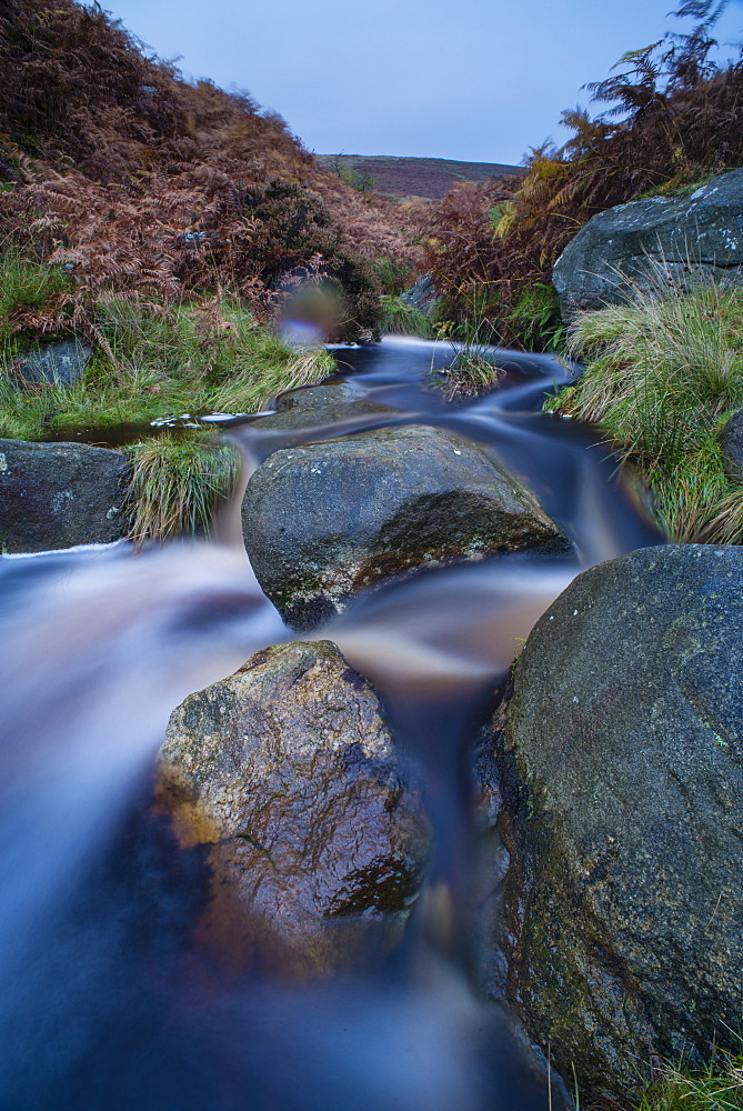 Highshaw Clough at dusk, Peak District, Derbyshire, England, United Kingdom, Europe