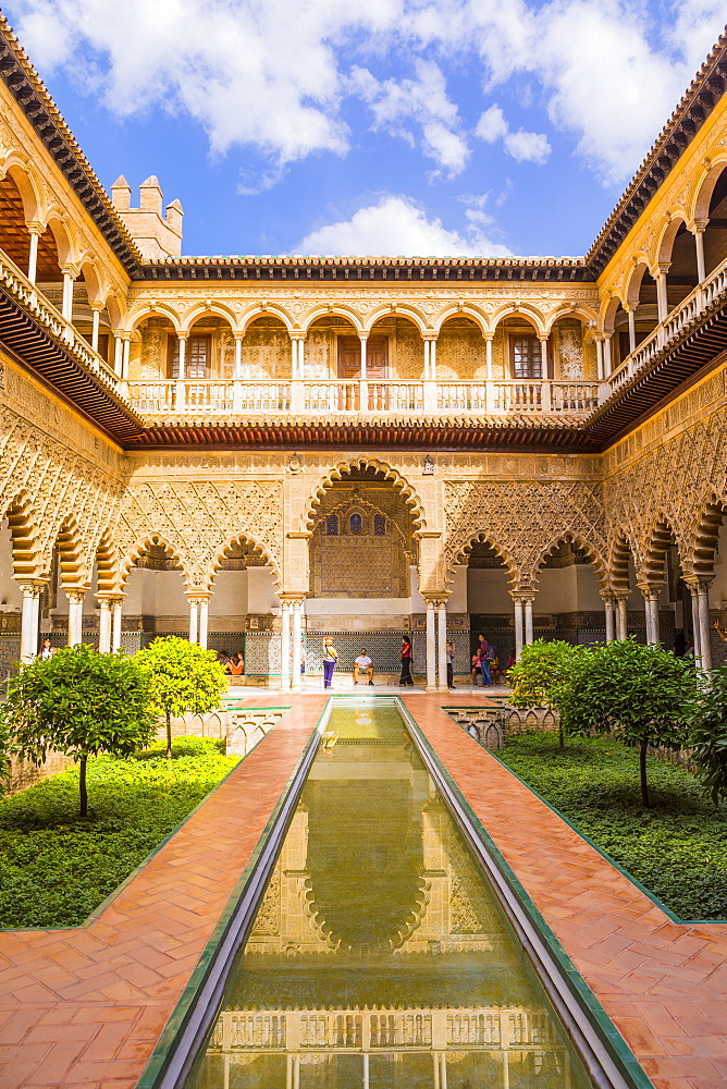 Real Alcazar, UNESCO World Heritage Site, Santa Cruz district, Seville, Andalusia (Andalucia), Spain, Europe