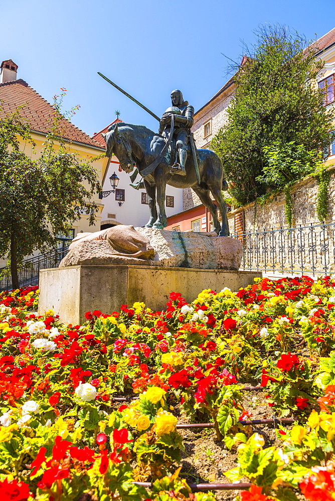 Saint George slaying The Dragon monument, Zagreb, Croatia, Europe